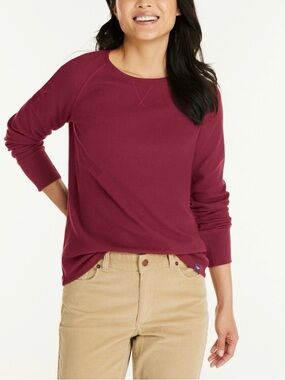 LL BEAN Women's Unshrinkable Mini-Waffle Tee, Long-Sleeve Crewneck, XL